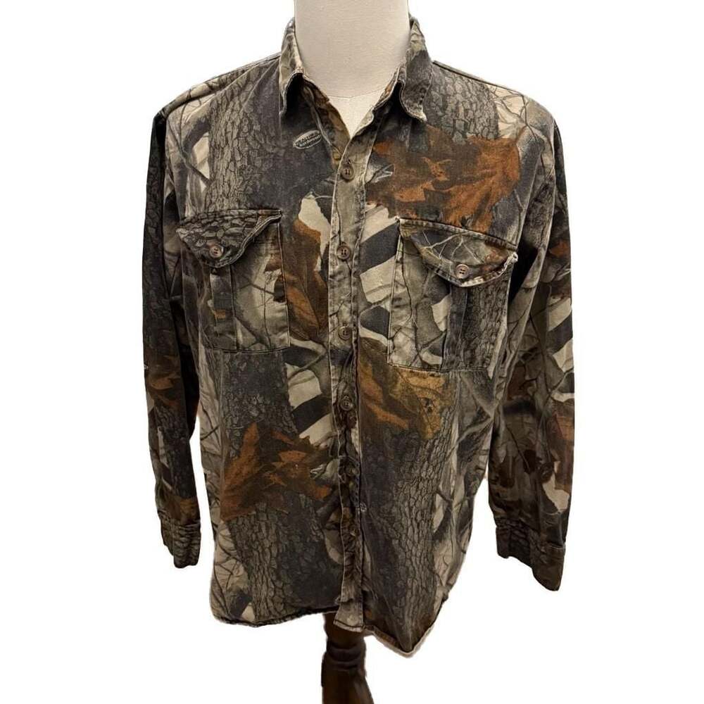Vintage Classics Realtree Hardwoods Camouflage Button Up Shirt Mens XL